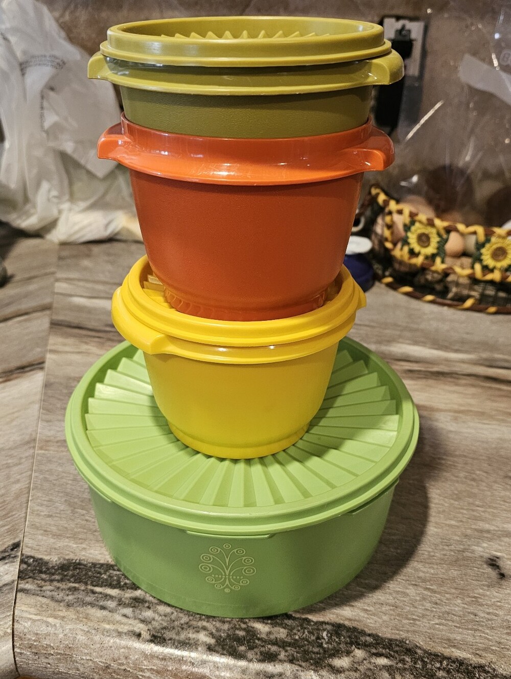 Multi-Color Stackable Vintage Harvest Tupperware